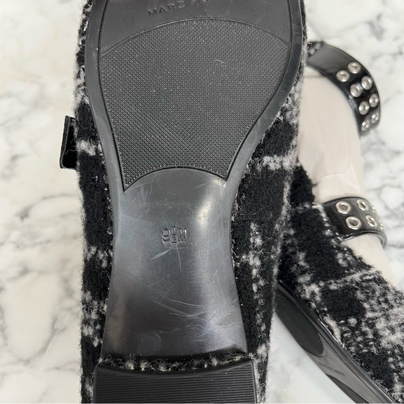 Marc Fisher Alen Flats Pointed Toe Black Gray Tweed - Picture 9 of 10
